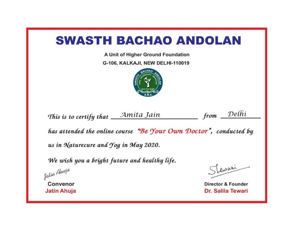 swasth bachao andolan- Amita Jain